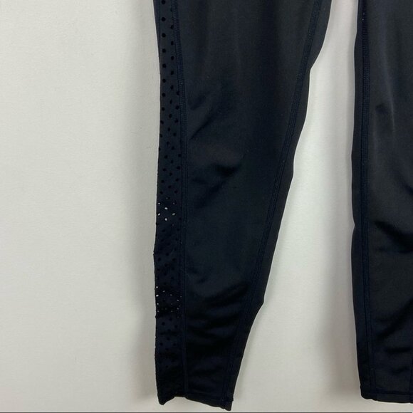 Nanette Lepore Black Mesh Panel Leggings High Rise Size Small Stretch High‎ Rise - Picture 7 of 12